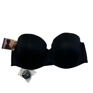 Maidenform Size 38D Bra Black Full Coverage Strapless Multiway‎ Molded Cups NWT